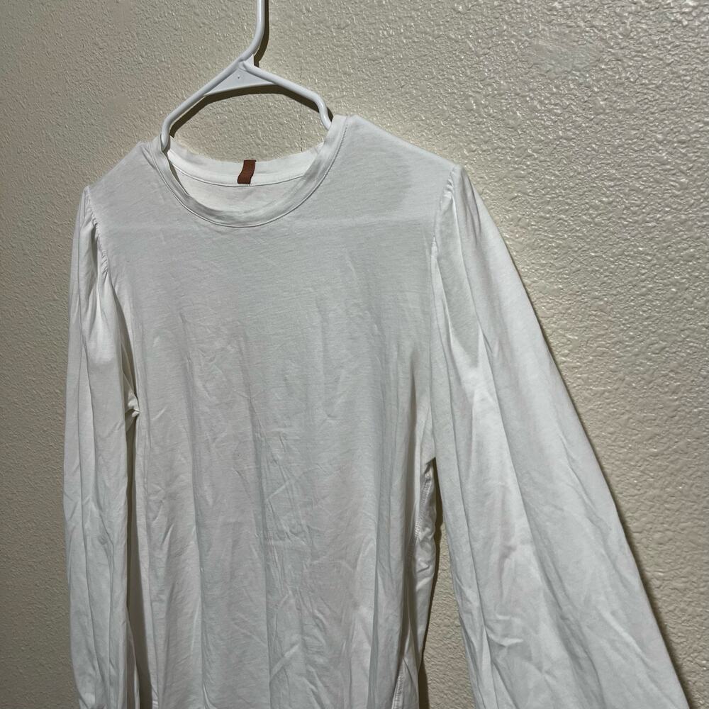 Lunya Organic Pima Long Blouson Sleeve Tee in white WOMENS SMALL - Picture 3 of 10